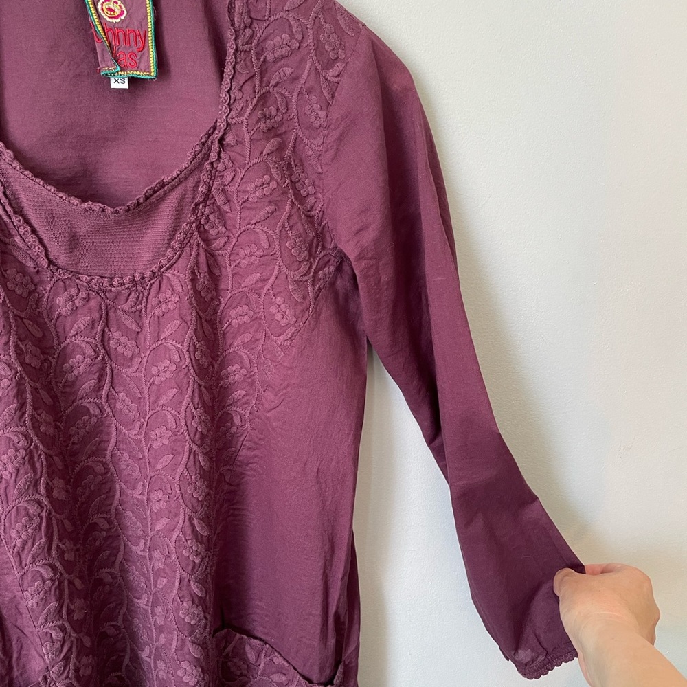 Johnny Was Embroidered Floral Tunic Top - Picture 7 of 8